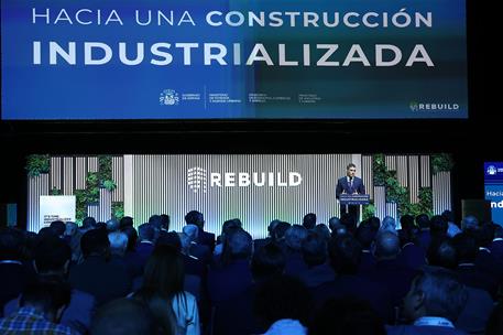 El presidente del Gobierno, Pedro Sánchez, durante su intervención en el acto